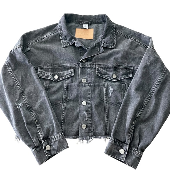 &Denim Jackets & Blazers - &Denim by H&M Women's Black Cropped Jean Jacket Size Medium